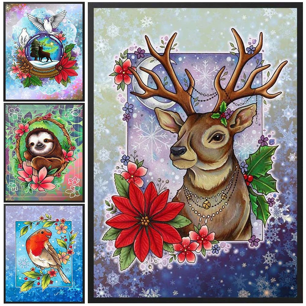 Cartoon Animals Elk Snowflake Flower Posters Wall Art Canvas Painting Room Home Decor Wall Pictures For Living Room Unframed
Cartoon Animals Elk Snowflake Flower Posters Wall Art Canvas Painting Room Home Decor Wall Pictures For Living Room Unframed
