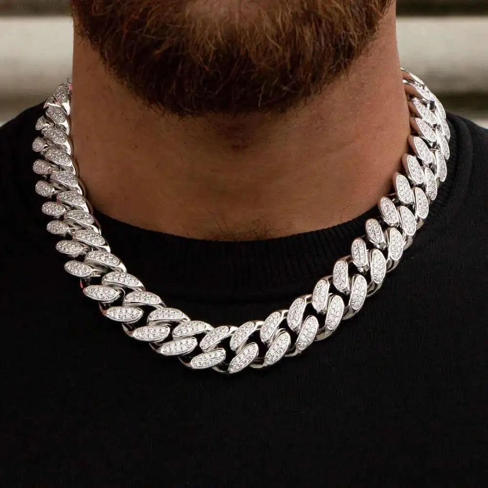 Custom Jewelry Hip Hop Men Necklace White Gold Iced Out Cuban Link Brass Cz Gold Chain
Custom Jewelry Hip Hop Men Necklace White Gold Iced Out Cuban Link Brass Cz Gold Chain