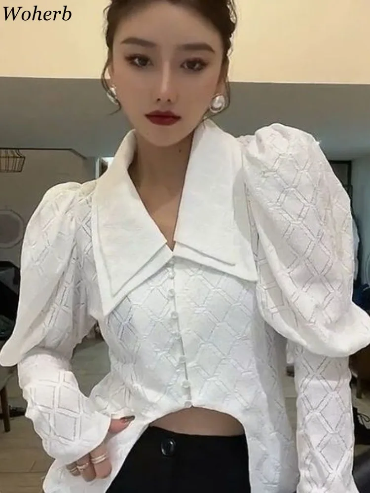 White Blouse for Women Turndown Collar Tunic Folds Temperament Crop Tops 2025 Blusas Mujer De Moda Fashion Sexy Shirts Blouses
White Blouse for Women Turndown Collar Tunic Folds Temperament Crop Tops 2025 Blusas Mujer De Moda Fashion Sexy Shirts Blouses