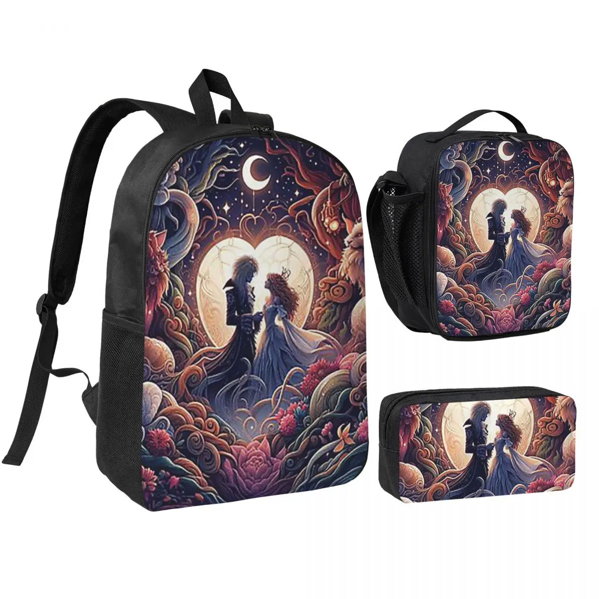 Jareth And Sarah's Alternate Labyrinth Ending Backpack BookBag School Bag Shoulder Bags 3ps Insulated Lunch Bag Pencil Case
Jareth And Sarah's Alternate Labyrinth Ending Backpack BookBag School Bag Shoulder Bags 3ps Insulated Lunch Bag Pencil Case