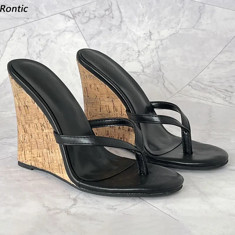 Rontic Handmade Women Summer Platform Mules Sandals Wedges High Heels Round Toe Classics Black Party Shoes US Plus Size 4-20
Rontic Handmade Women Summer Platform Mules Sandals Wedges High Heels Round Toe Classics Black Party Shoes US Plus Size 4-20