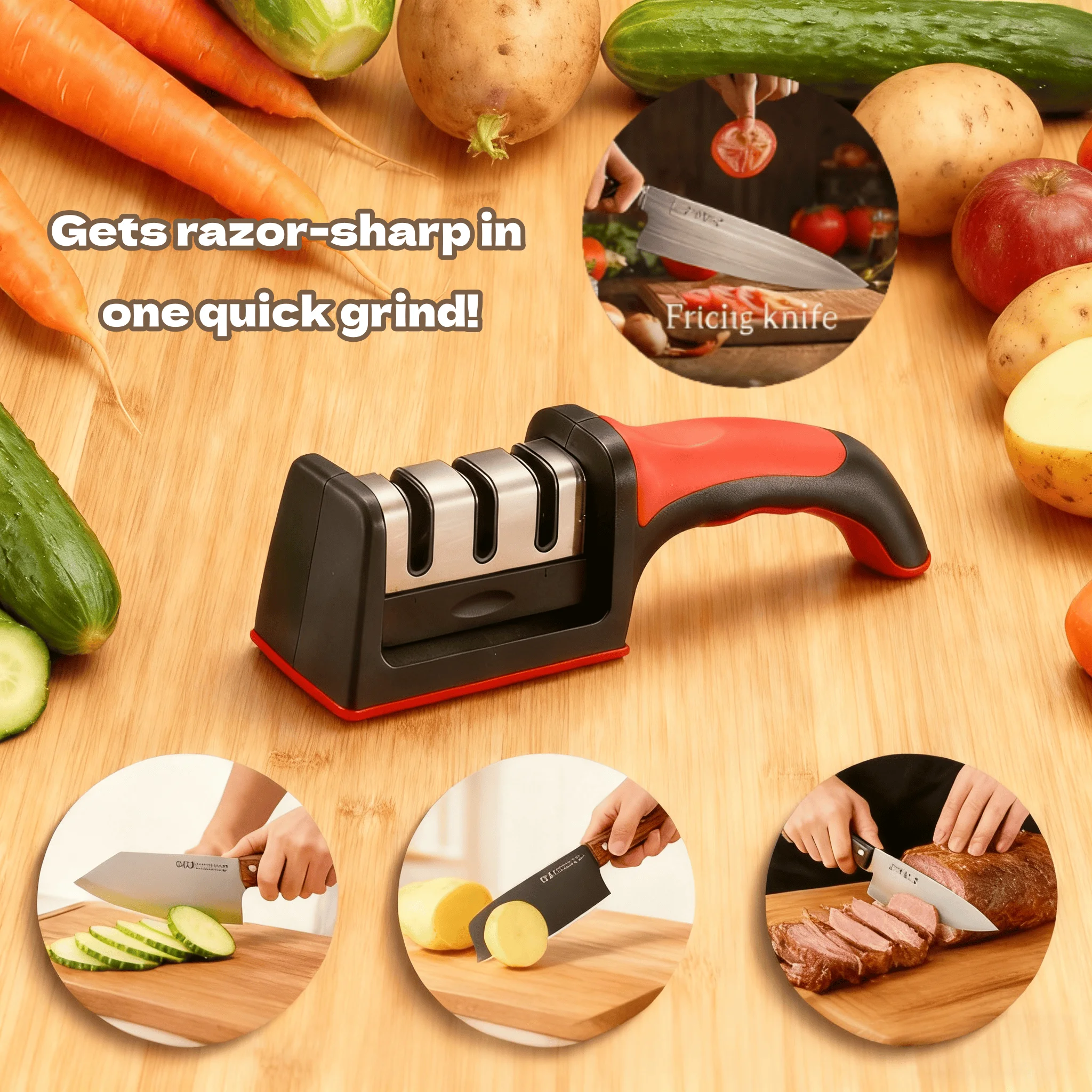 Knife Sharpener Handheld Multi-function 3/4 Stages Type Quick Sharpening Tool With Non-slip Base Kitchen Knives Accessories Gad
Knife Sharpener Handheld Multi-function 3/4 Stages Type Quick Sharpening Tool With Non-slip Base Kitchen Knives Accessories Gad