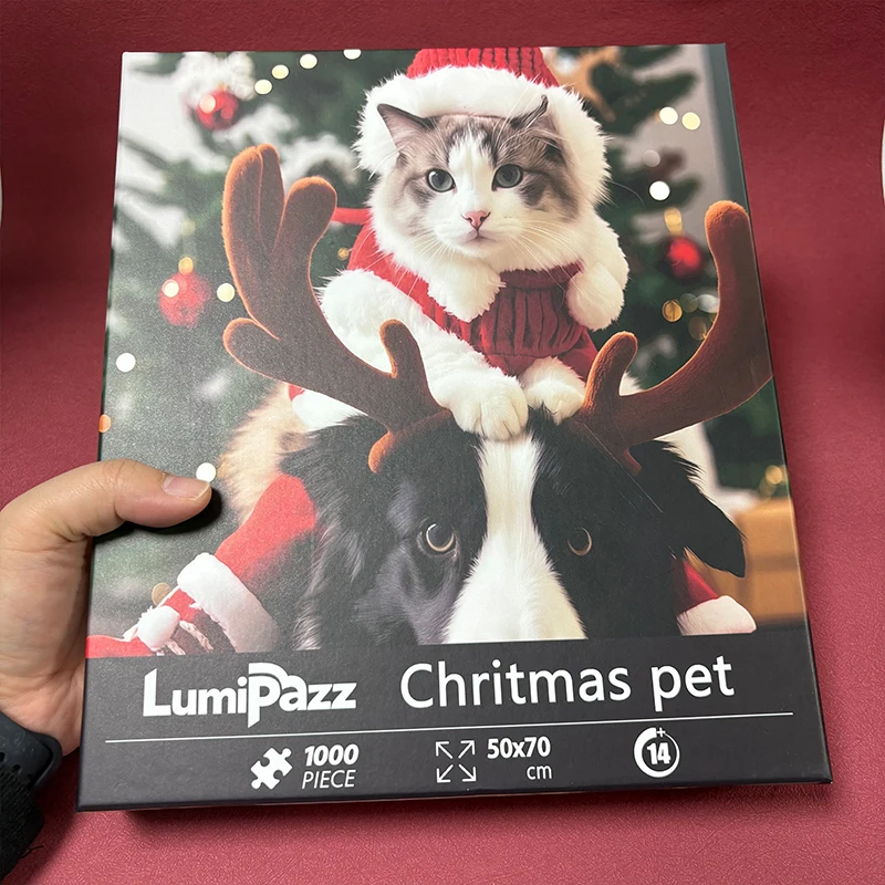 Premium 1000-Piece Christmas Jigsaw Puzzle - Festive Kittens & Puppies Large 70x50cm (27.5x19.7 Inches) for Adults
Premium 1000-Piece Christmas Jigsaw Puzzle - Festive Kittens & Puppies Large 70x50cm (27.5x19.7 Inches) for Adults