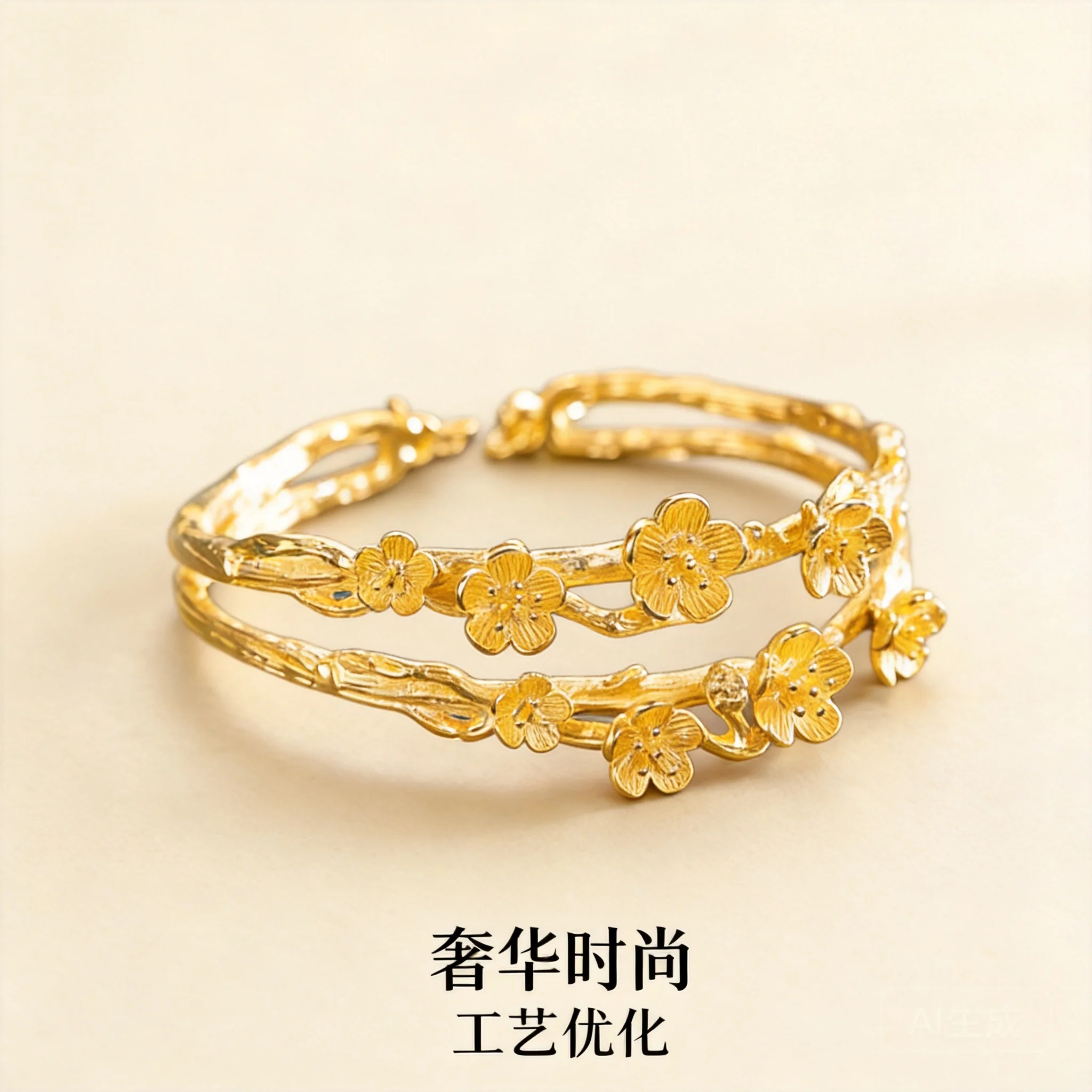 Chinese Style Lucky Peach Blossom Double Layer Open Cuff Bangle For Women Gold Color Good Luck Jewelry Wedding Bridal Nice Gift
Chinese Style Lucky Peach Blossom Double Layer Open Cuff Bangle For Women Gold Color Good Luck Jewelry Wedding Bridal Nice Gift