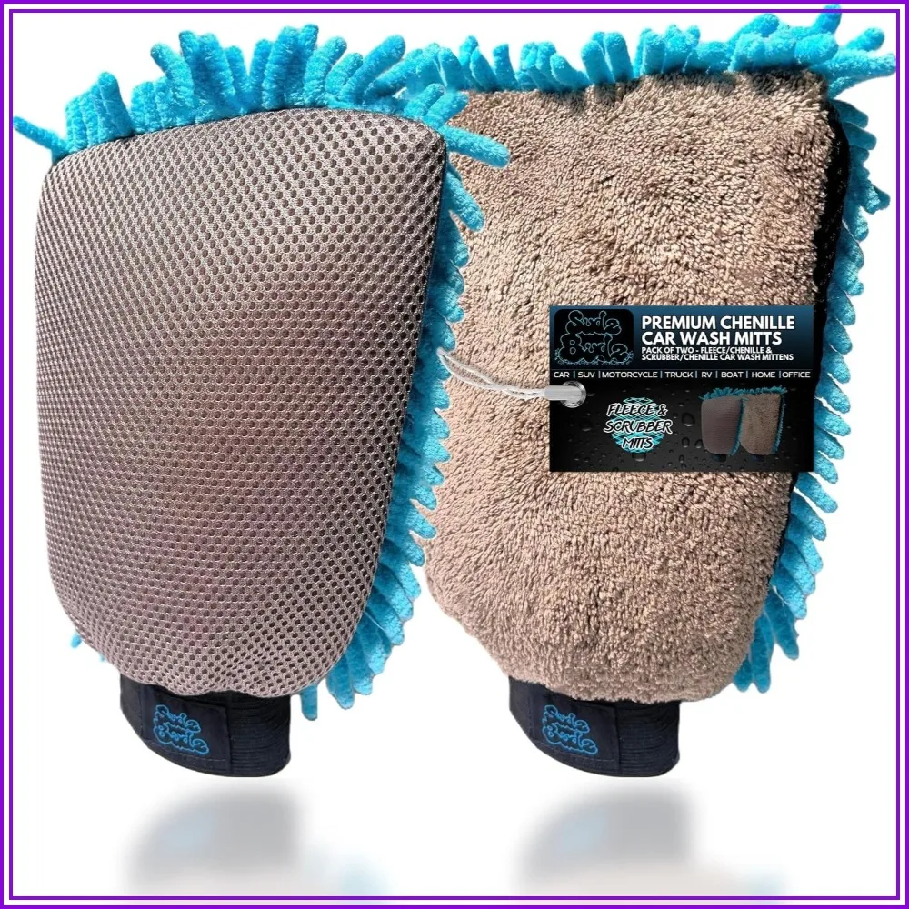Premium Microfiber Chenille Car Washing Mitt 2 Pack - Double-Sided Scrubber & Fleece Mitts, Soft, Durable, Scratch-Free, Lint-Free for Exterior Car Care
Premium Microfiber Chenille Car Washing Mitt 2 Pack - Double-Sided Scrubber & Fleece Mitts, Soft, Durable, Scratch-Free, Lint-Free for Exterior Car Care