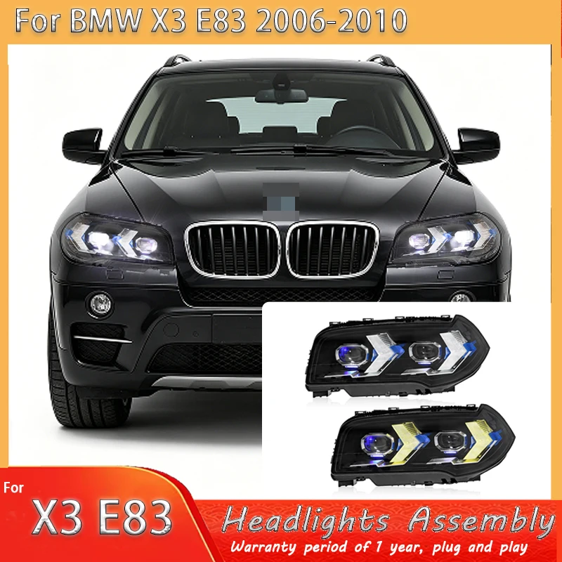 Автомобильные фары для BMW X3 E83: Светодиодные линзованные фары-проекторы 2006-2010 годов, передние фары X3, ДХО, сигнальные аксессуары
Автомобильные фары для BMW X3 E83: Светодиодные линзованные фары-проекторы 2006-2010 годов, передние фары X3, ДХО, сигнальные аксессуары