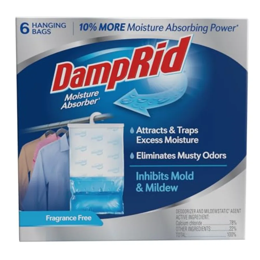 Fragrance Free Hanging Moisture Absorber 15.4 oz. 6 Pack - Eliminates Musty Odors for Fresher Air Ideal Moisture Absorbers for
Fragrance Free Hanging Moisture Absorber 15.4 oz. 6 Pack - Eliminates Musty Odors for Fresher Air Ideal Moisture Absorbers for
