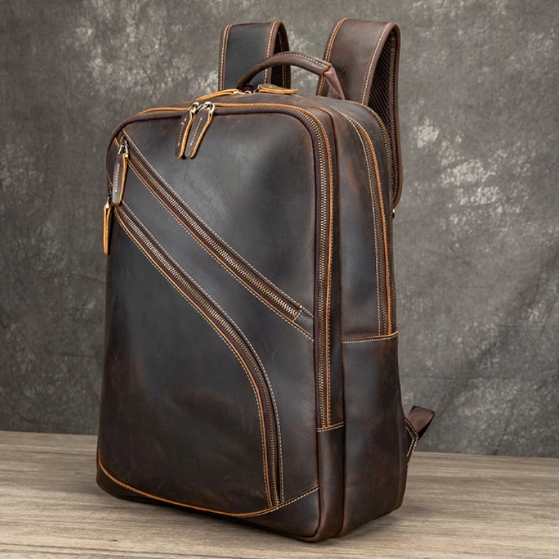 CFUN YA Роскошный новый мужской рюкзак из натуральной кожи, большой 17-дюймовый рюкзак для ноутбука, повседневный рюкзак, рюкзак 2025광저우 고퀄리티 가방 
CFUN YA Роскошный новый мужской рюкзак из натуральной кожи, большой 17-дюймовый рюкзак для ноутбука, повседневный рюкзак, рюкзак 2025광저우 고퀄리티 가방