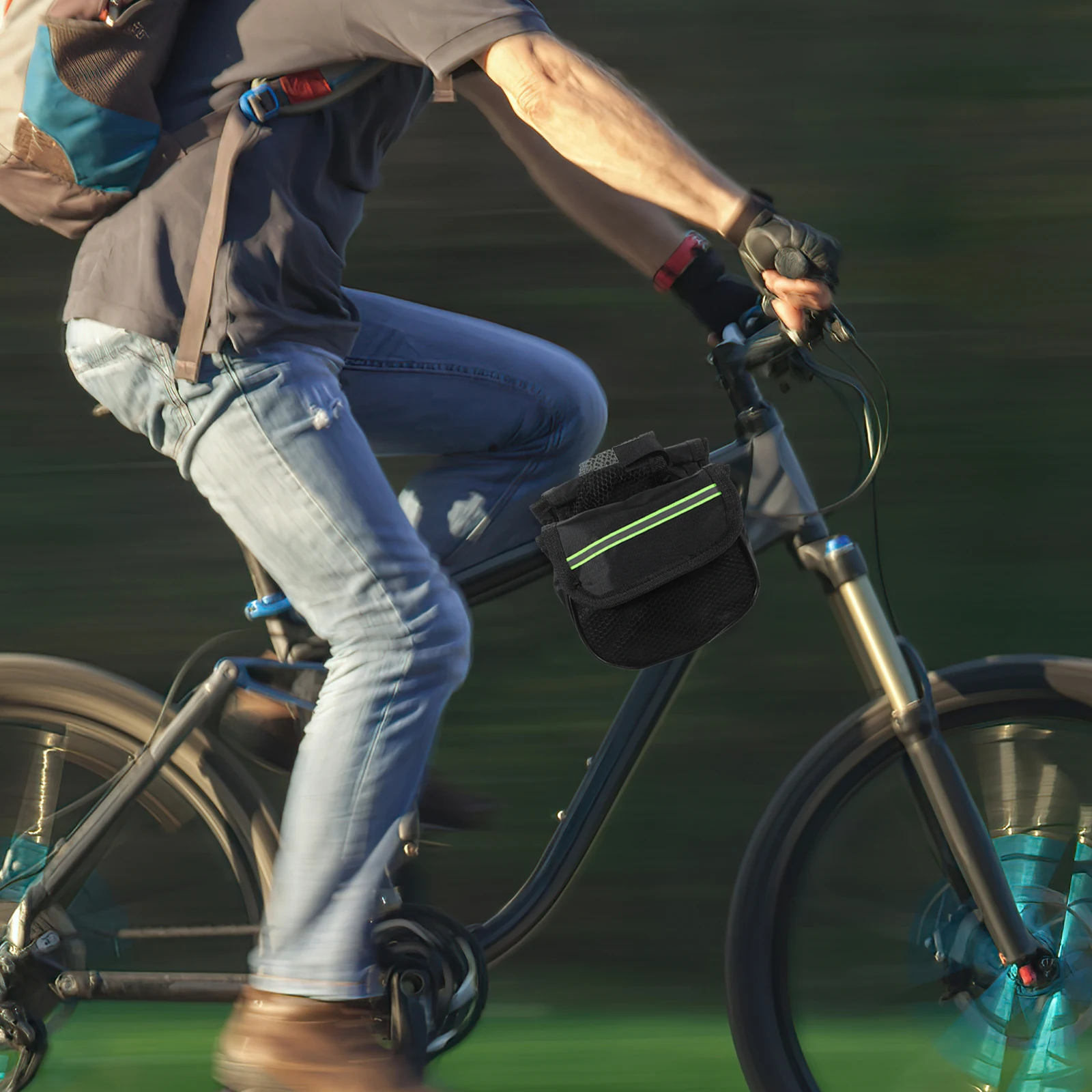 Lightweight Durable Frame Pack Reflective Handlebar Bag For Road Bike Long Ride Storage Handlebar Bag