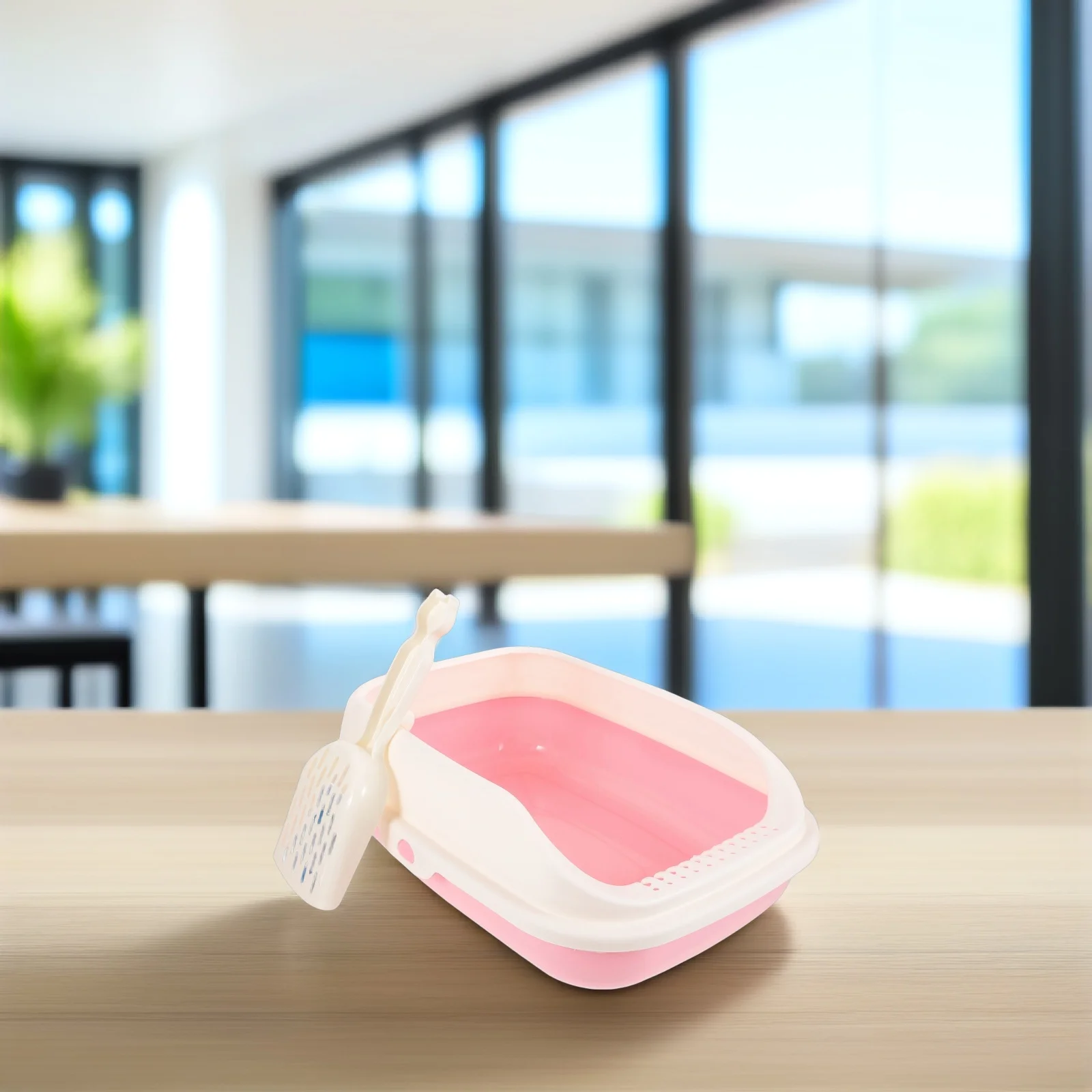 Cat Litter Box Open Design Low Entry for Indoor Cats Portable Travel Small Plastic Kitten Bin Deform Resistant Floor Clean Easy
Cat Litter Box Open Design Low Entry for Indoor Cats Portable Travel Small Plastic Kitten Bin Deform Resistant Floor Clean Easy