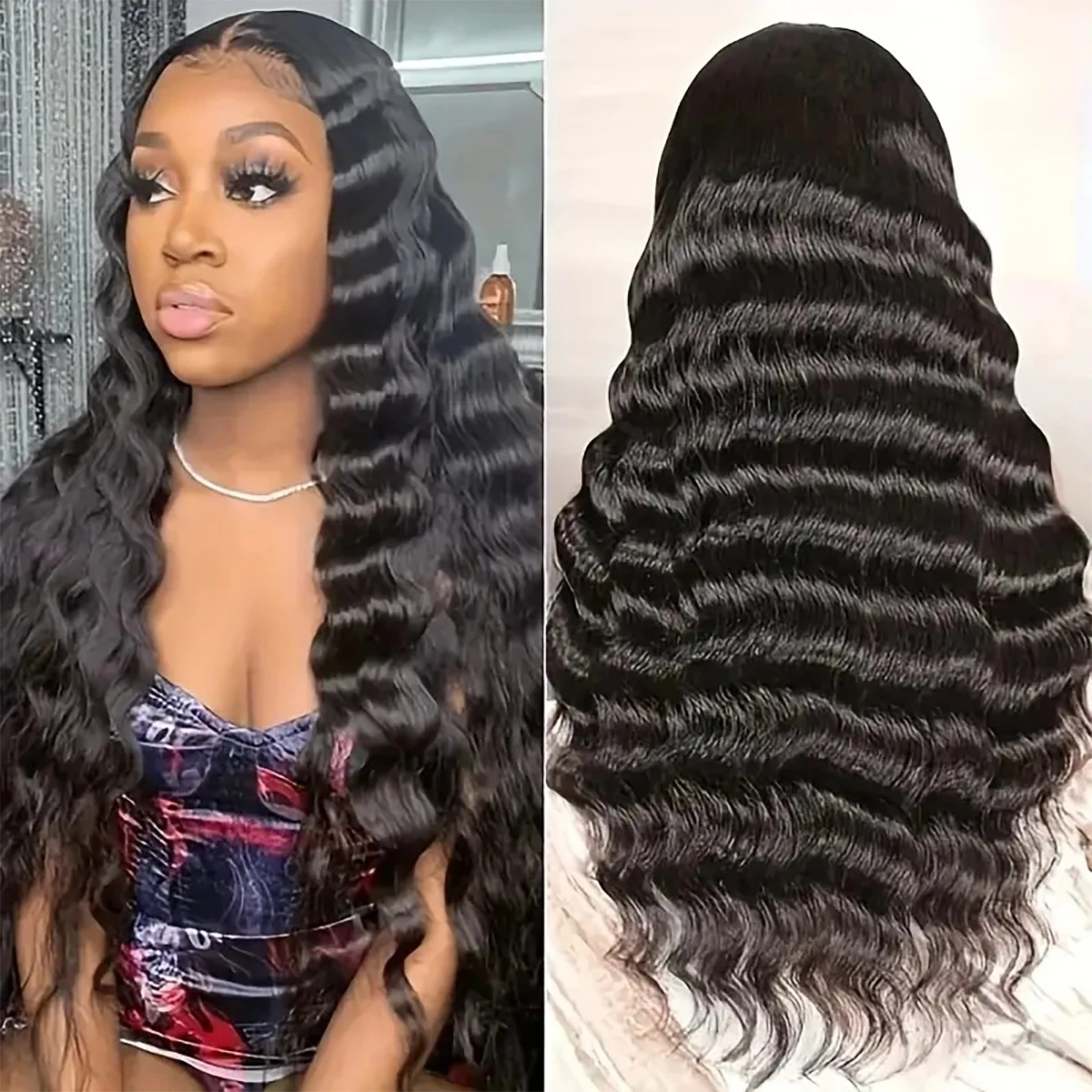 13×4 Lace Front Long Loose Deep Wave Wig For Women Black Curly Heat Resistant Synthetic Wig For Costume Party Cosplay Daily Use
13×4 Lace Front Long Loose Deep Wave Wig For Women Black Curly Heat Resistant Synthetic Wig For Costume Party Cosplay Daily Use