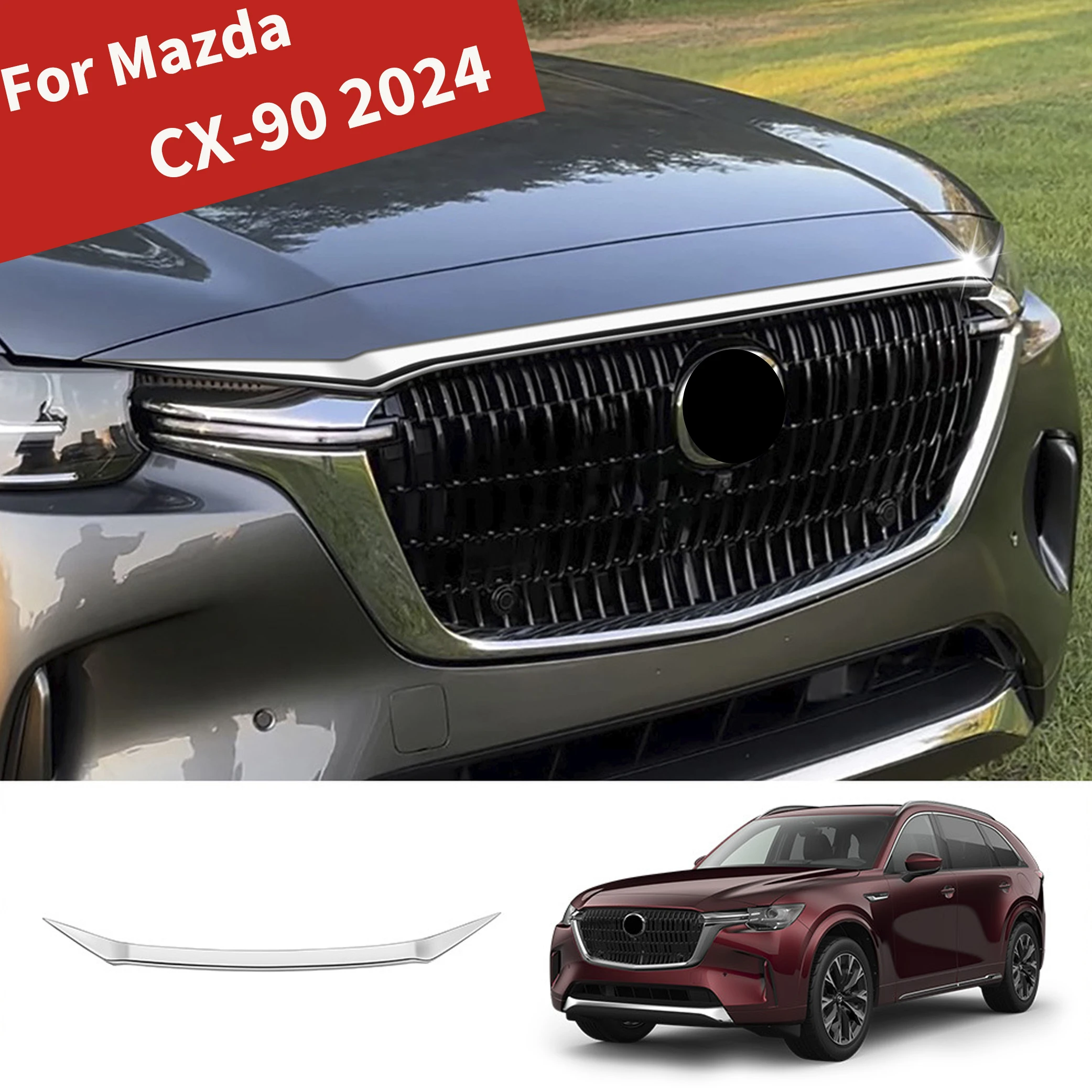 Для Mazda CX-90 2024, передняя решетка, крышка машины, верхняя внешняя декоративная полоса, как левая и правая, универсальные аксессуары для вождения
Для Mazda CX-90 2024, передняя решетка, крышка машины, верхняя внешняя декоративная полоса, как левая и правая, универсальные аксессуары для вождения
