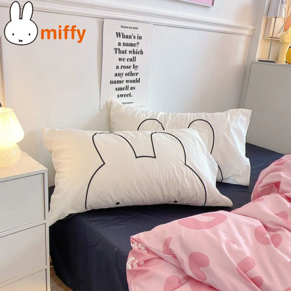 Cute Miffy Kawaii Pillowcase Lovely Embroidered Pillowcase Pure White Cotton Comfortable Soft Pillowcase Christmas Birthday Gift
Cute Miffy Kawaii Pillowcase Lovely Embroidered Pillowcase Pure White Cotton Comfortable Soft Pillowcase Christmas Birthday Gift