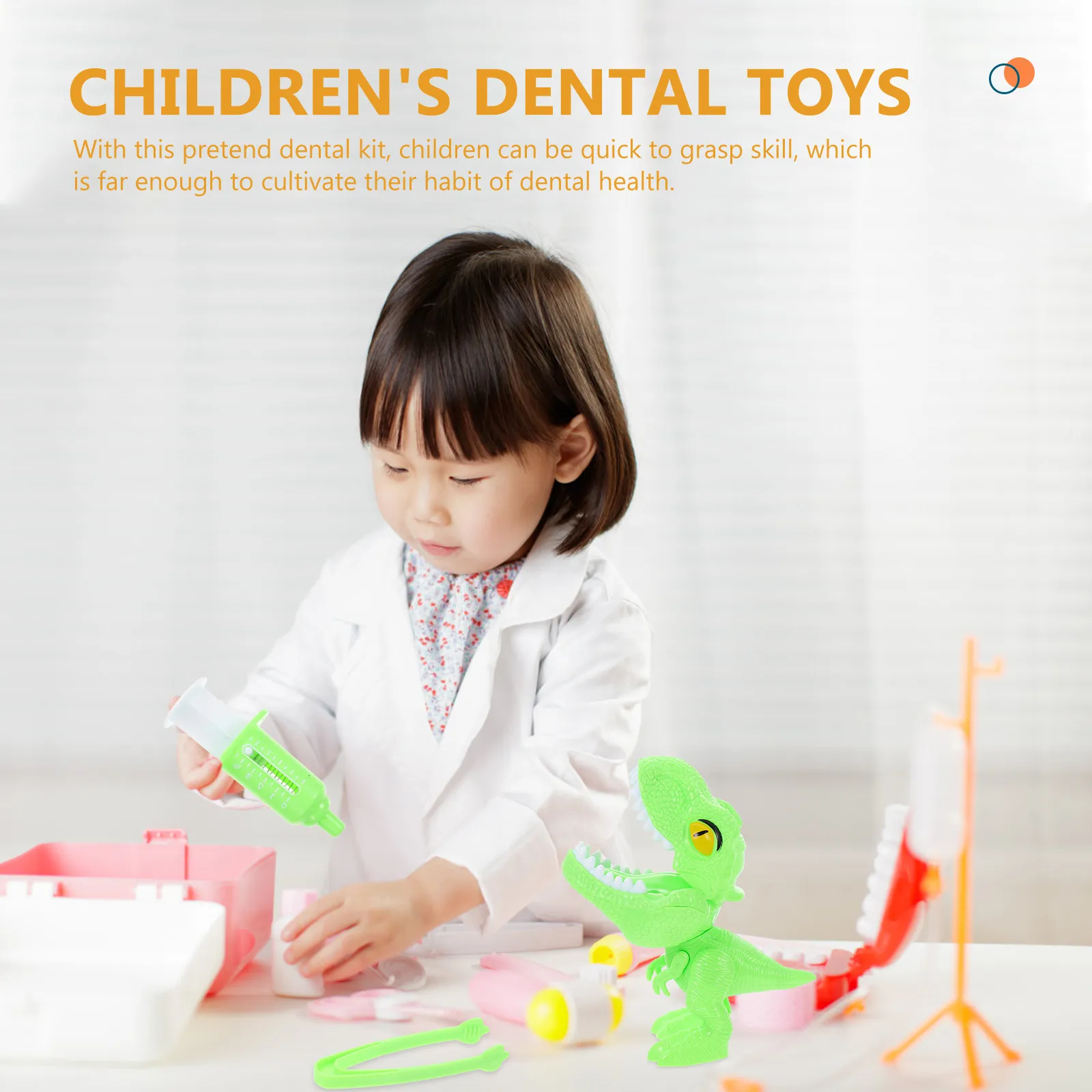 1Set Children Dentist Doctor Kit Cute Dinosaur Style Pretend Role Play Set Educational Dental Tools Set for Kids Learning
1Set Children Dentist Doctor Kit Cute Dinosaur Style Pretend Role Play Set Educational Dental Tools Set for Kids Learning
