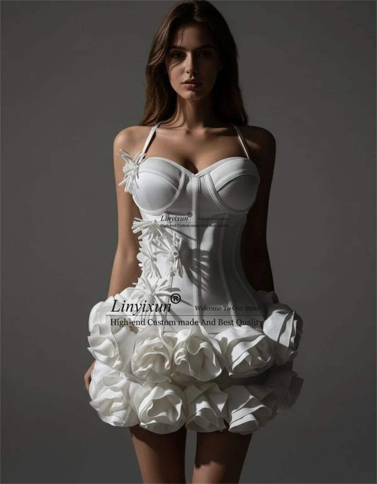 Fashion 3D Floar Pleat Homecoming Dresses For Girl Sexy Halter Mini Graduatation Party Dresss Customized Cocktail Prom Maxi Dres
Fashion 3D Floar Pleat Homecoming Dresses For Girl Sexy Halter Mini Graduatation Party Dresss Customized Cocktail Prom Maxi Dres
