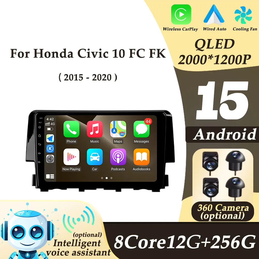 Wireless CarPlay Android Auto for Honda Civic 10 FC FK 2015 - 2020 Video Audio Car Radio Multimedi Player Split Screen No 2 din
Wireless CarPlay Android Auto for Honda Civic 10 FC FK 2015 - 2020 Video Audio Car Radio Multimedi Player Split Screen No 2 din