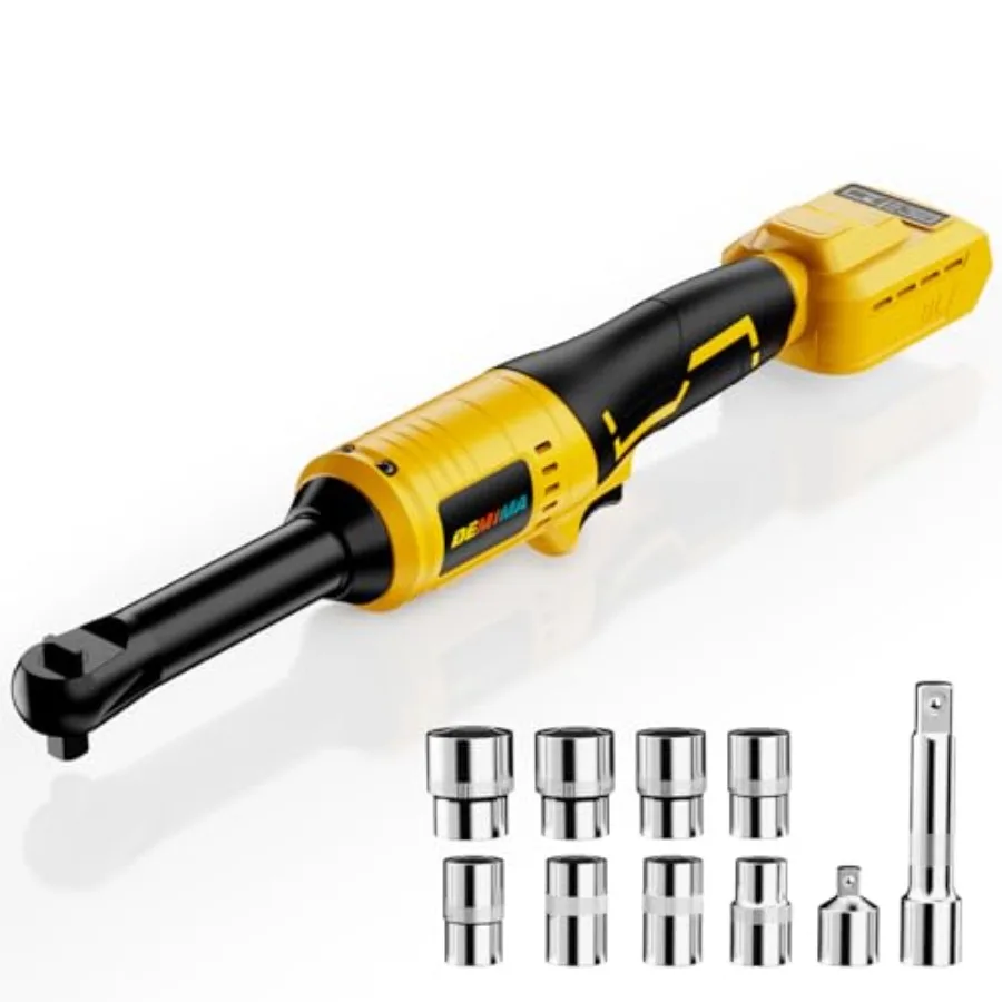 3/8" Extended Cordless Ratchet Wrench Battery 74Ft-Lbs Brushless Motor Electric Ratchet with 320RPM Variable Speed 8 Sockets 3/
3/8" Extended Cordless Ratchet Wrench Battery 74Ft-Lbs Brushless Motor Electric Ratchet with 320RPM Variable Speed 8 Sockets 3/