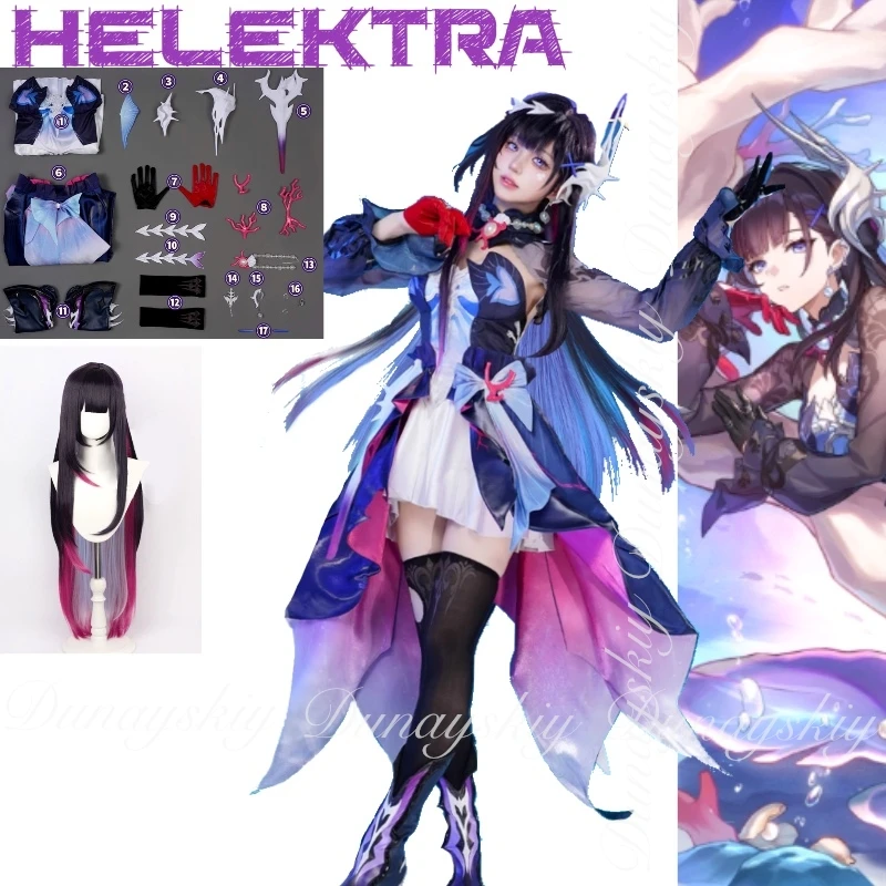 Honkai: Star Rail Game Helektra Cosplay The Daughter Of The Sea With Gradually Changes Color Long Wig Cosplay Costume All Of Set
Honkai: Star Rail Game Helektra Cosplay The Daughter Of The Sea With Gradually Changes Color Long Wig Cosplay Costume All Of Set