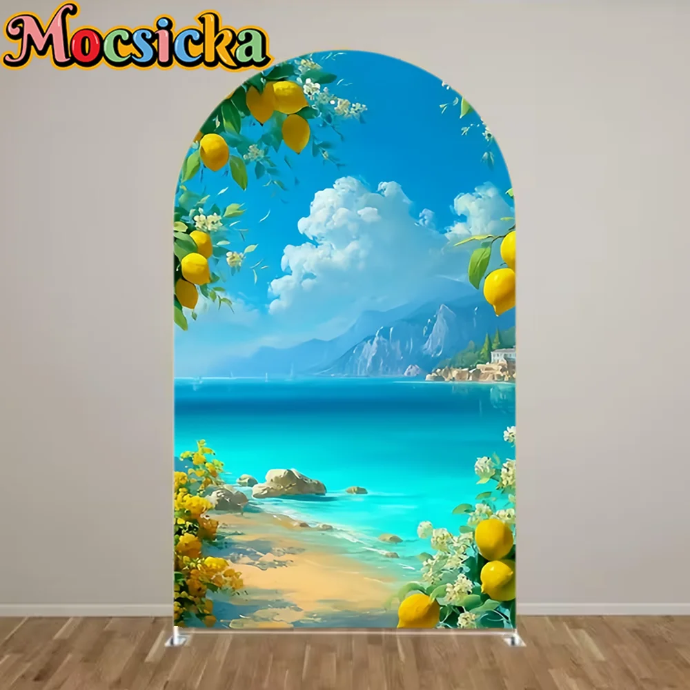 Mocsicka Summer Lemon Coastal Scene 2-sided Arch Backdrop Covers Birthday Party Photo Booth Arch Background Decoration
Mocsicka Summer Lemon Coastal Scene 2-sided Arch Backdrop Covers Birthday Party Photo Booth Arch Background Decoration