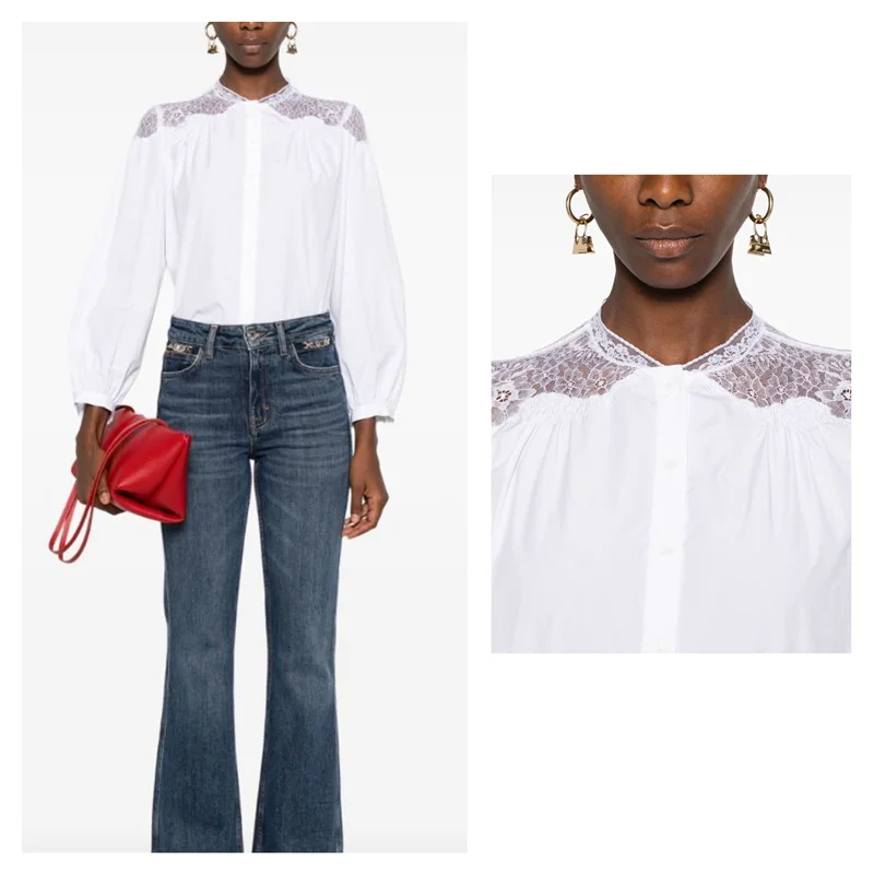 Pure Desire Lace Shoulder Cotton Shirt Cabinet Version Early Autumn White Shirt Hollow out Design Sweet Style Long Sleeve
Pure Desire Lace Shoulder Cotton Shirt Cabinet Version Early Autumn White Shirt Hollow out Design Sweet Style Long Sleeve