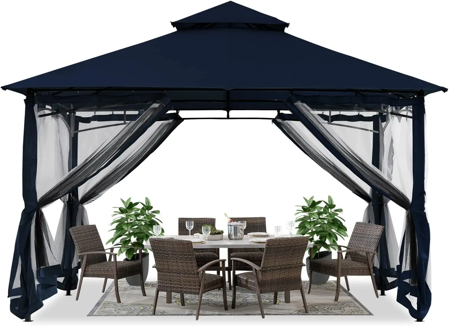 Альтанка ABCCANOPY для уличного патио 11x13 — двойной навес на крыше с москитной сеткой для заднего двора, террасы, сада, лужайки, темно-синего цвета
Альтанка ABCCANOPY для уличного патио 11x13 — двойной навес на крыше с москитной сеткой для заднего двора, террасы, сада, лужайки, темно-синего цвета