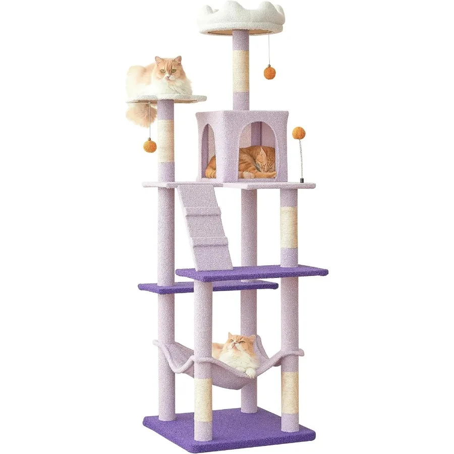 Flower Large Cat Tree 70.1-Inch Multi-Level Tall Cat Tower for Indoor Cats Plush Cat Condo with Big Padded Perches Sisal-Covere
Flower Large Cat Tree 70.1-Inch Multi-Level Tall Cat Tower for Indoor Cats Plush Cat Condo with Big Padded Perches Sisal-Covere