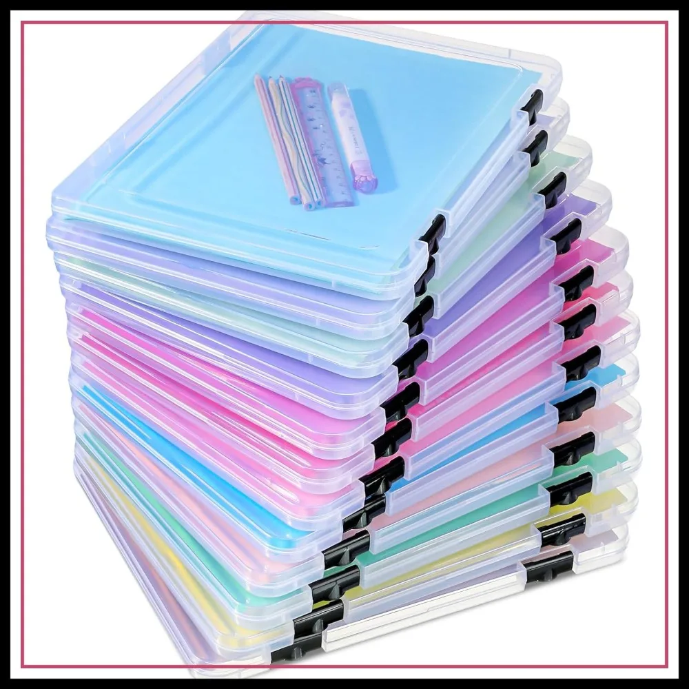 12 Pcs A4 Project Case Clear Portable Scrapbook Paper Storage Box with Snap Tight Lid for Magazine, Office Supplies, School
12 Pcs A4 Project Case Clear Portable Scrapbook Paper Storage Box with Snap Tight Lid for Magazine, Office Supplies, School