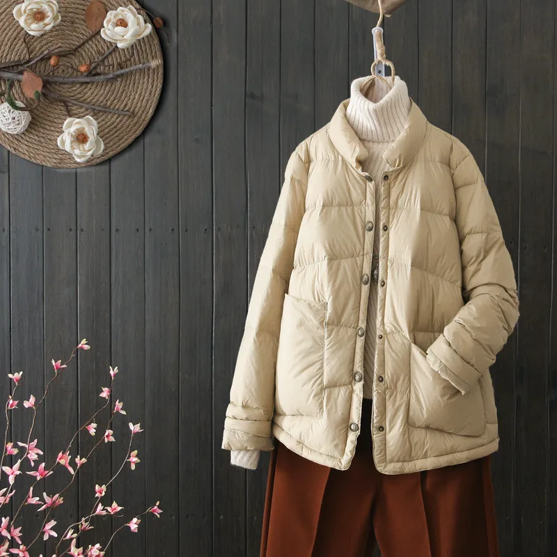 Autumn Winter Warm Light White Duck Down Jacket Parkas Women Single Breasted Down Coat Female Short Loose Bigsize Puffer Outwear
Autumn Winter Warm Light White Duck Down Jacket Parkas Women Single Breasted Down Coat Female Short Loose Bigsize Puffer Outwear