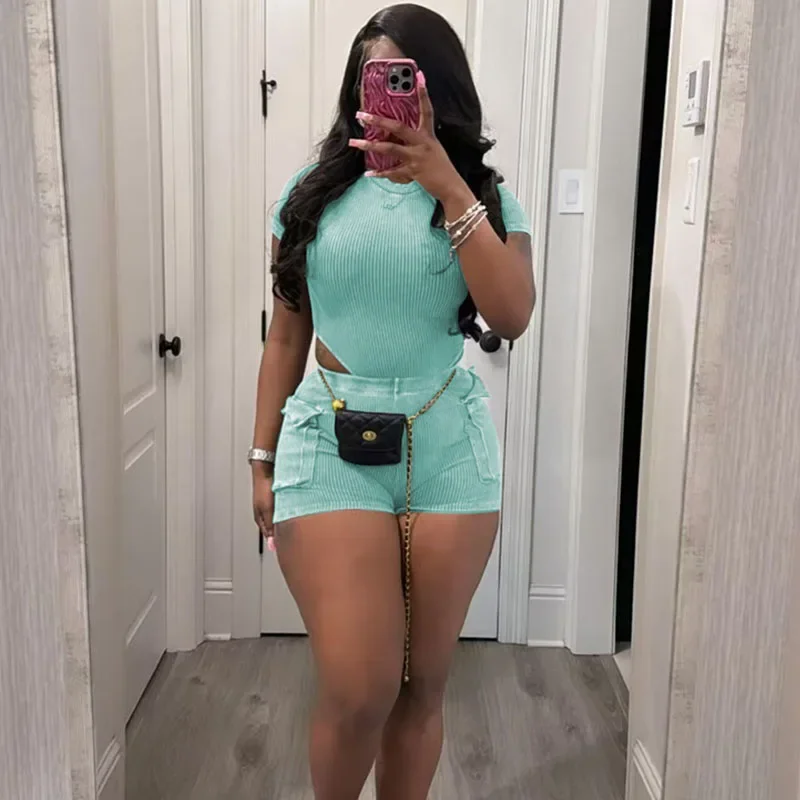 Active Wear Casual Tracksuits Set Women Two Piece Outfits Knitted Sporty Bodysuit Top and Shorts Set Joggers Workout Sets Pocket
Active Wear Casual Tracksuits Set Women Two Piece Outfits Knitted Sporty Bodysuit Top and Shorts Set Joggers Workout Sets Pocket