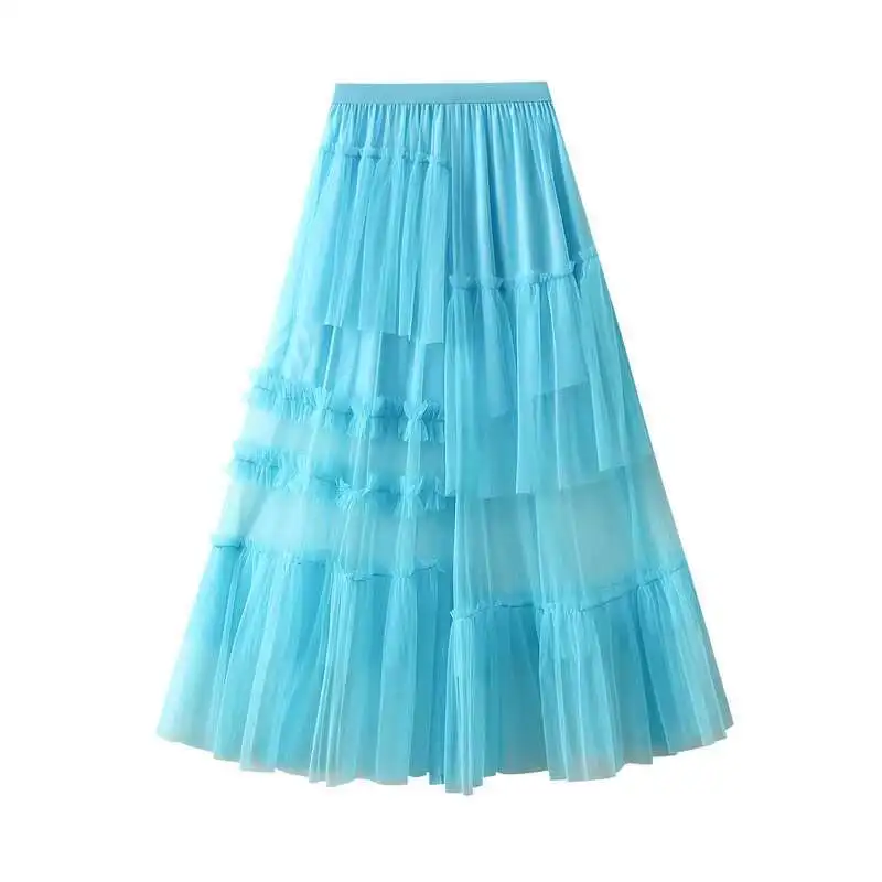 2025 Women Spring Summer Trendy Irrgular Mesh Midi Skirt Female Sweet High Waist Tulle Elegant Loose Casual Skirts
2025 Women Spring Summer Trendy Irrgular Mesh Midi Skirt Female Sweet High Waist Tulle Elegant Loose Casual Skirts