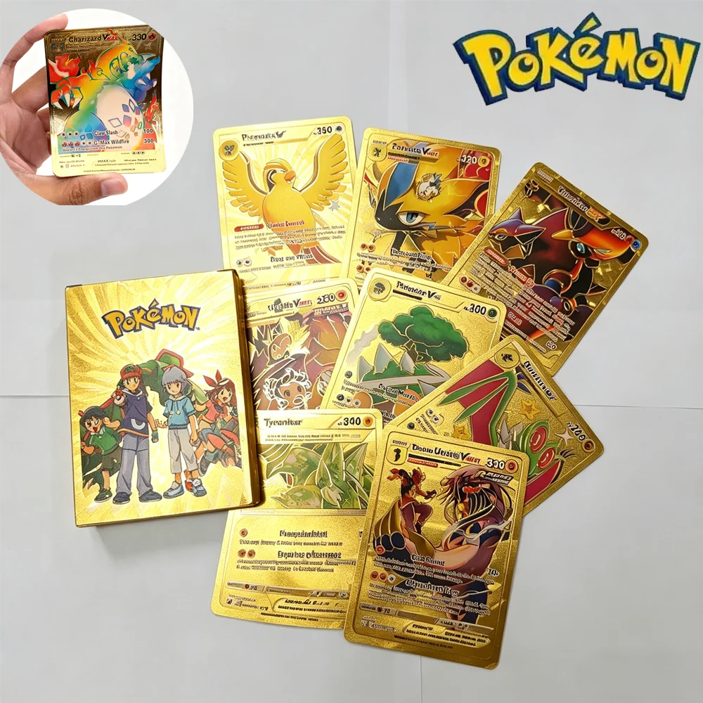 Hot Sales Pokemon Cards Gold Silver Vmax GX Card Charizard Collection Battle Trainer Card Spanish English Child Toys Gifts
Hot Sales Pokemon Cards Gold Silver Vmax GX Card Charizard Collection Battle Trainer Card Spanish English Child Toys Gifts