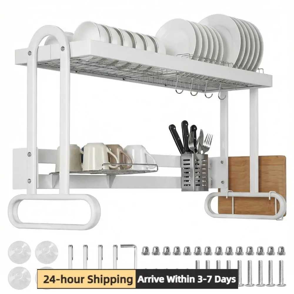 Kitchen Counter Dish Drainer Rack Heavy Duty Stainless Steel Anti Slip Over Sink with Multiple Storage Compartments Holder
Kitchen Counter Dish Drainer Rack Heavy Duty Stainless Steel Anti Slip Over Sink with Multiple Storage Compartments Holder