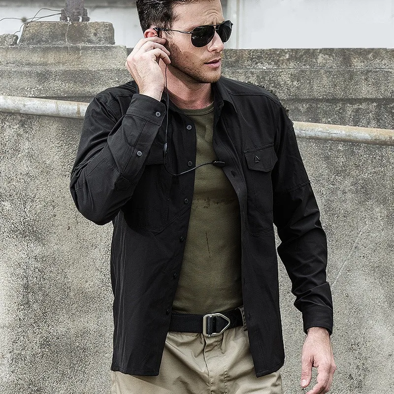 Spring and Autumn Quick Drying Green Shirt Men's Long Sleeved Shirt Elastic Multifunctional Special Service Training Coat
Spring and Autumn Quick Drying Green Shirt Men's Long Sleeved Shirt Elastic Multifunctional Special Service Training Coat