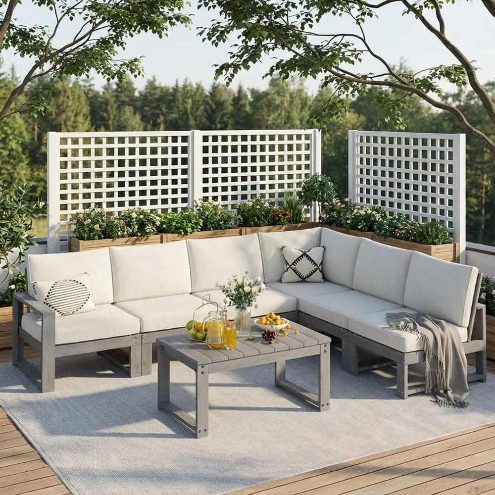 Furniture, 7Piece Patio Furniture Set with Cushions,HDPE Outdoor Couch Sets 6 Seats, L Shaped Patio Sectional Sofas for Porch,
Furniture, 7Piece Patio Furniture Set with Cushions,HDPE Outdoor Couch Sets 6 Seats, L Shaped Patio Sectional Sofas for Porch,
