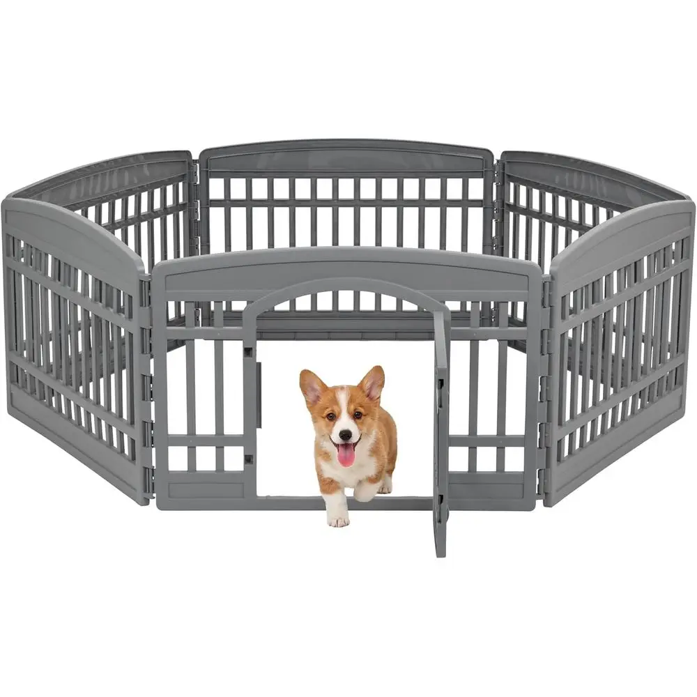 24 6-Panel Dog Exercise Pen with Door, 61x61x24, Suitable for Small to Medium Dogs, Indoor/Outdoor, Portable, Durable, Gray
24 6-Panel Dog Exercise Pen with Door, 61x61x24, Suitable for Small to Medium Dogs, Indoor/Outdoor, Portable, Durable, Gray