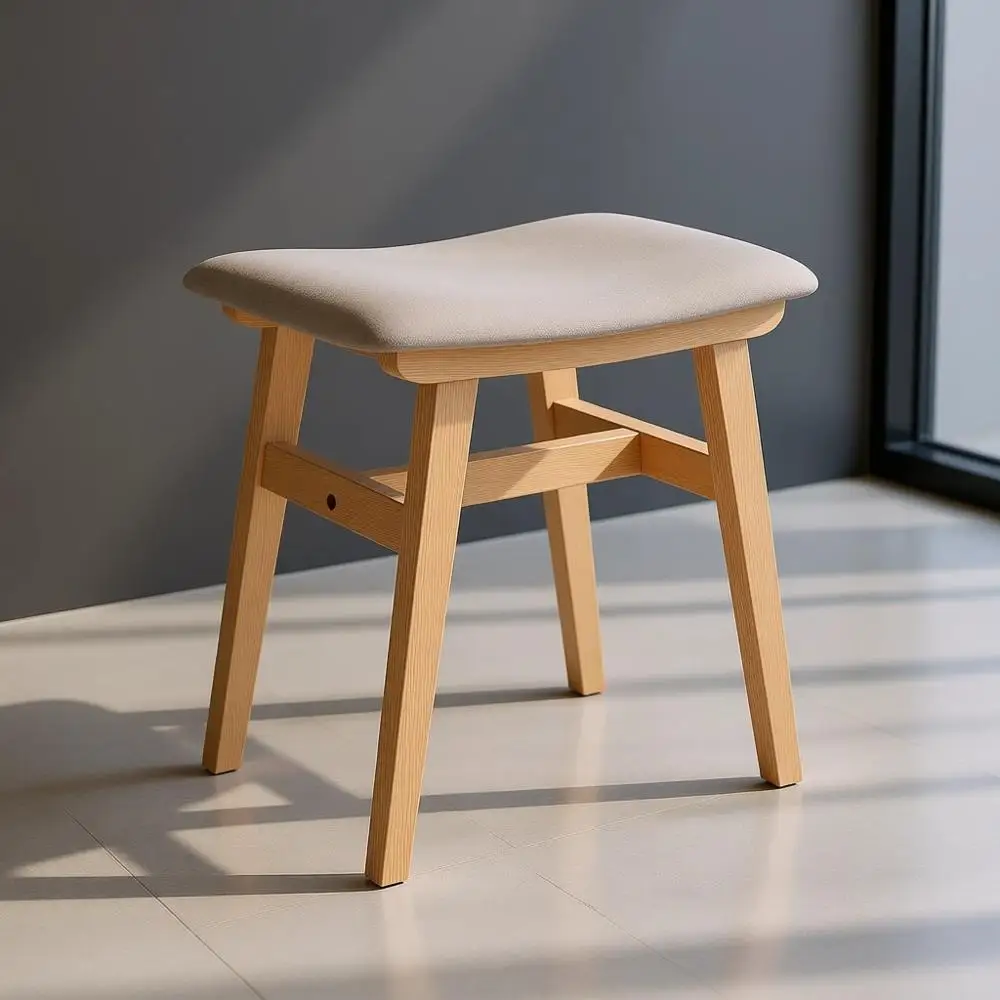 Natural Wooden Vanity Stool with Cushion, Compact Makeup Chair for Home, Easy Assembly, Linen Seat
Natural Wooden Vanity Stool with Cushion, Compact Makeup Chair for Home, Easy Assembly, Linen Seat
