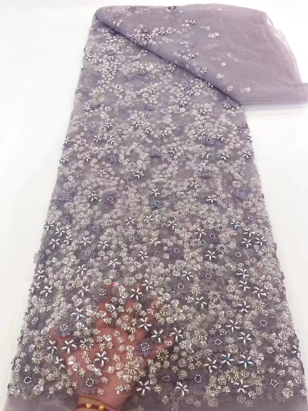 African Luxury Beaded Lace Fabrics High Quality For Wedding Dresses Nigeria Sequence Tulle Mesh Material Handmade Crystal Beads
African Luxury Beaded Lace Fabrics High Quality For Wedding Dresses Nigeria Sequence Tulle Mesh Material Handmade Crystal Beads