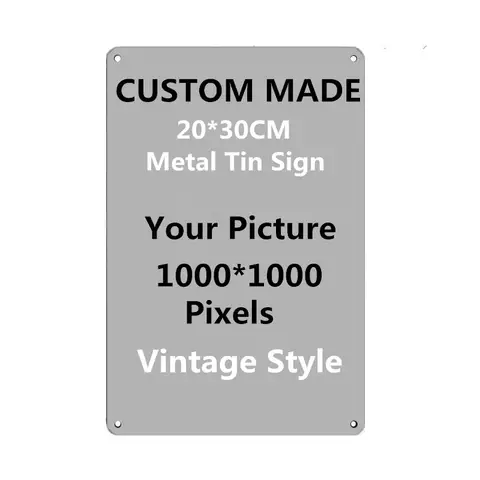 Retro Metal Tinplate Customize Metal Poster Painting Vintage Tin Sign Custom Size Metal Plate Logo Plaque Wall Decor Art Poster