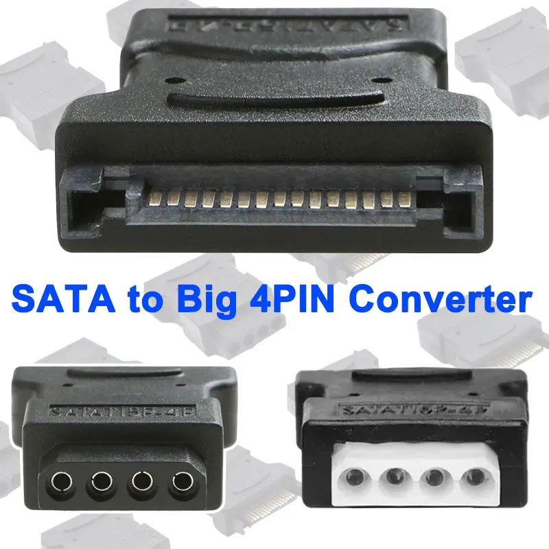 SATA to Big 4PIN Converter Female to Male SATA 15PIN HDD Power Supply Cable Adapter Hard Disk Female 4Pin Molex IDE Power Plug
SATA to Big 4PIN Converter Female to Male SATA 15PIN HDD Power Supply Cable Adapter Hard Disk Female 4Pin Molex IDE Power Plug