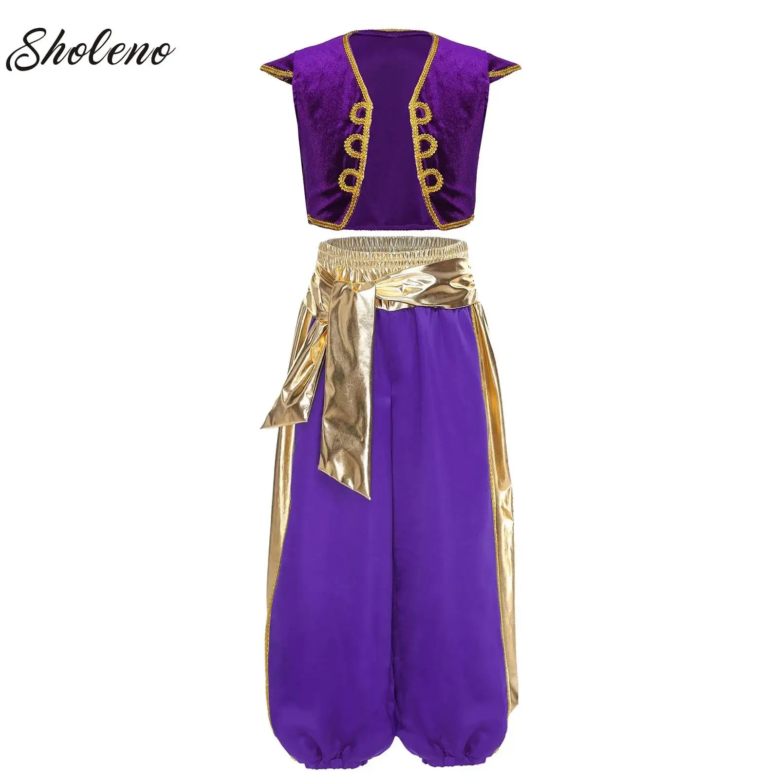 Boys Mythical Arabian Prince Set Halloween Carnival Cosplay Party Arabian Prince Role Play Waistcoat Vest Top+Pants Outfits 
Boys Mythical Arabian Prince Set Halloween Carnival Cosplay Party Arabian Prince Role Play Waistcoat Vest Top+Pants Outfits