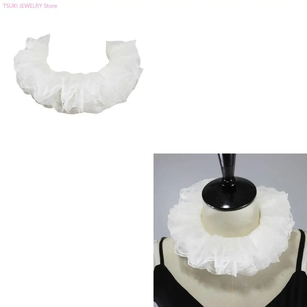 62KE Womens Elizabethan Neck Ruff Tulle Scarf Layered Floral Lace False Fake Collar
62KE Womens Elizabethan Neck Ruff Tulle Scarf Layered Floral Lace False Fake Collar