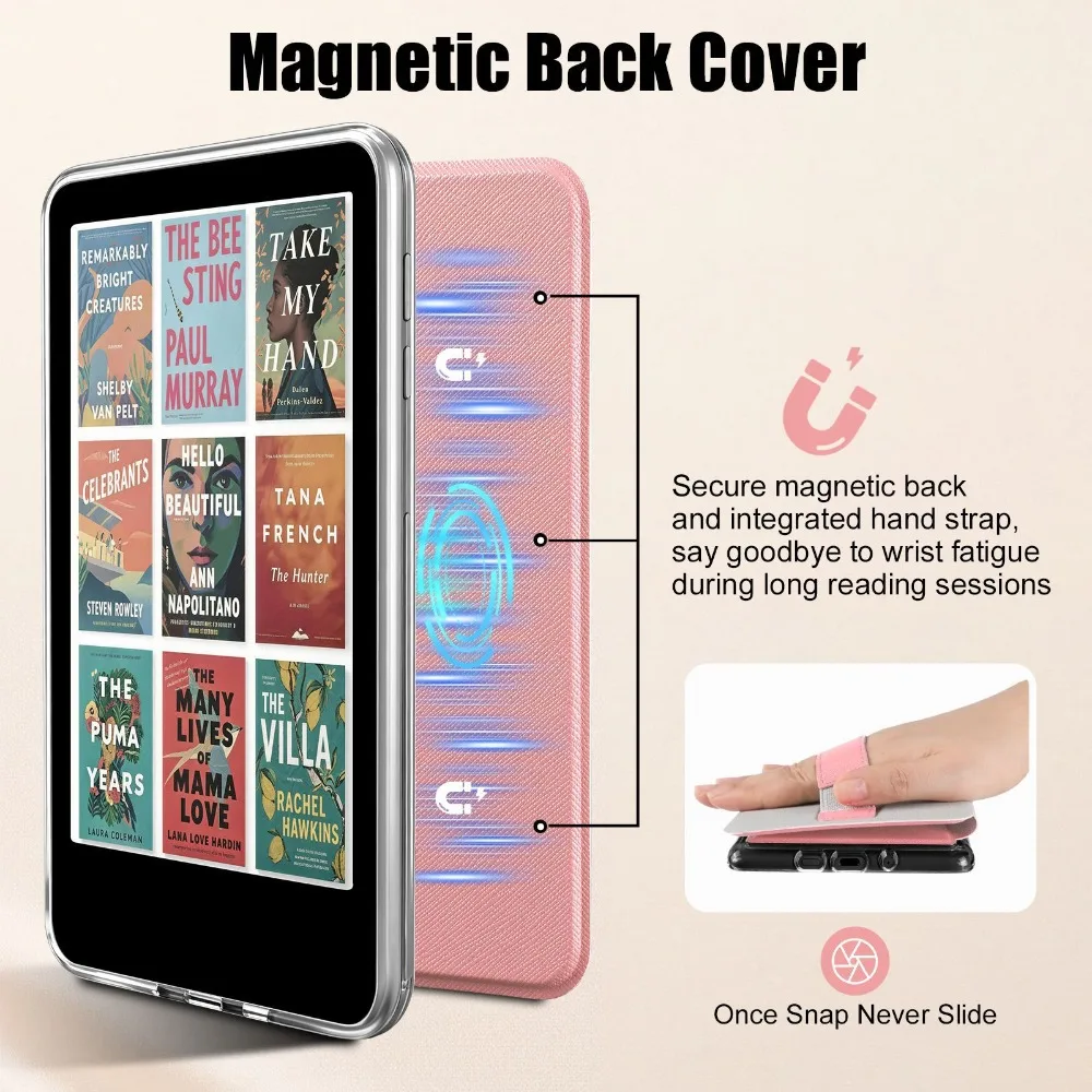 Case For Kindle 11th Generation 2022/2024 6"inch MD: C2V2L3 RS23CV , Ergonomic Hand Strap Adsorption Back Clear TPU Cover
Case For Kindle 11th Generation 2022/2024 6"inch MD: C2V2L3 RS23CV , Ergonomic Hand Strap Adsorption Back Clear TPU Cover