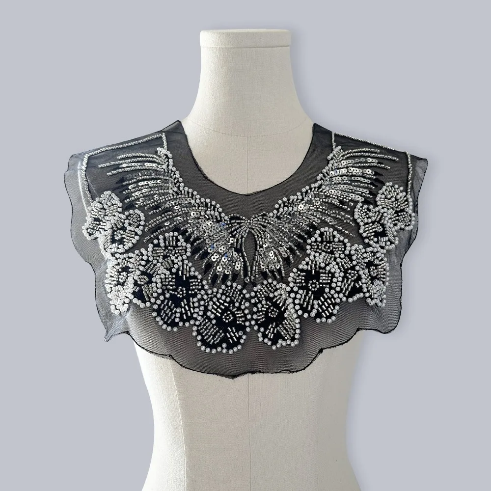 Detachable Heavy Bead Sequin Collar Lace Shawl Vintage Embroidered Front Collar Elegant Wedding Dress Accessory
Detachable Heavy Bead Sequin Collar Lace Shawl Vintage Embroidered Front Collar Elegant Wedding Dress Accessory