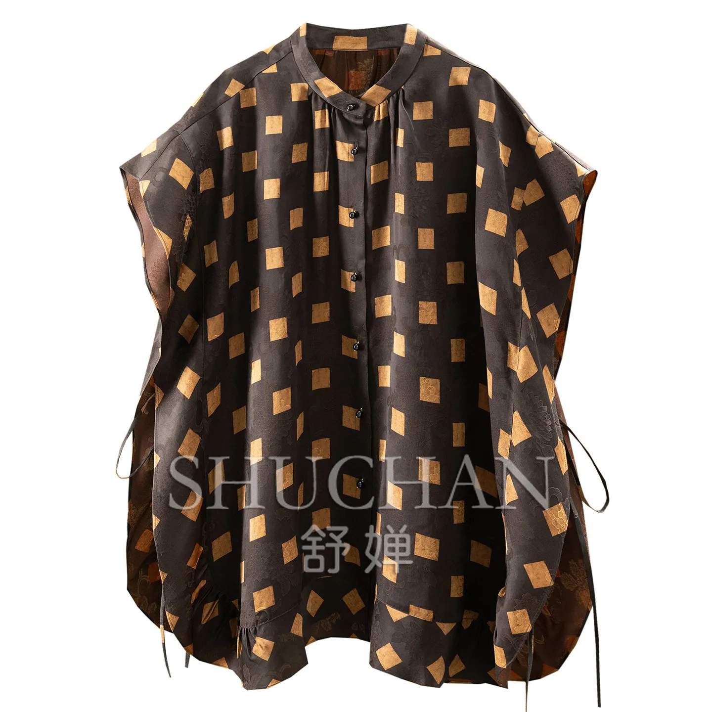 Luxury Old Money Shirt French Design Heavy Silk Fragrant Cloud Yarn with Cut Sleeves Shawl Shirt Women 54J9
Luxury Old Money Shirt French Design Heavy Silk Fragrant Cloud Yarn with Cut Sleeves Shawl Shirt Women 54J9