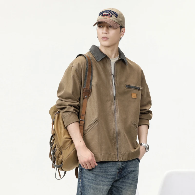Классическая американская ретро-куртка в стиле рабочей одежды Detroit, мужская свободная куртка для брутальных мужчин, осенняя модная брендовая джинсовая куртка из хлопка
Классическая американская ретро-куртка в стиле рабочей одежды Detroit, мужская свободная куртка для брутальных мужчин, осенняя модная брендовая джинсовая куртка из хлопка