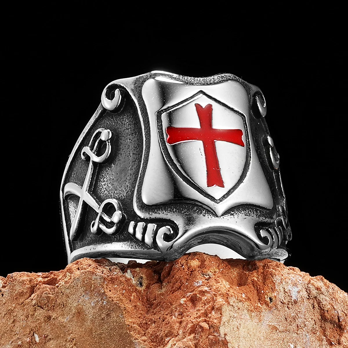 Catholic Crusader Red Cross Men Rings Stainless Steel Punk Vintage Rock Fashion Jewelry Accessories For Women Gift Wholesale
Catholic Crusader Red Cross Men Rings Stainless Steel Punk Vintage Rock Fashion Jewelry Accessories For Women Gift Wholesale