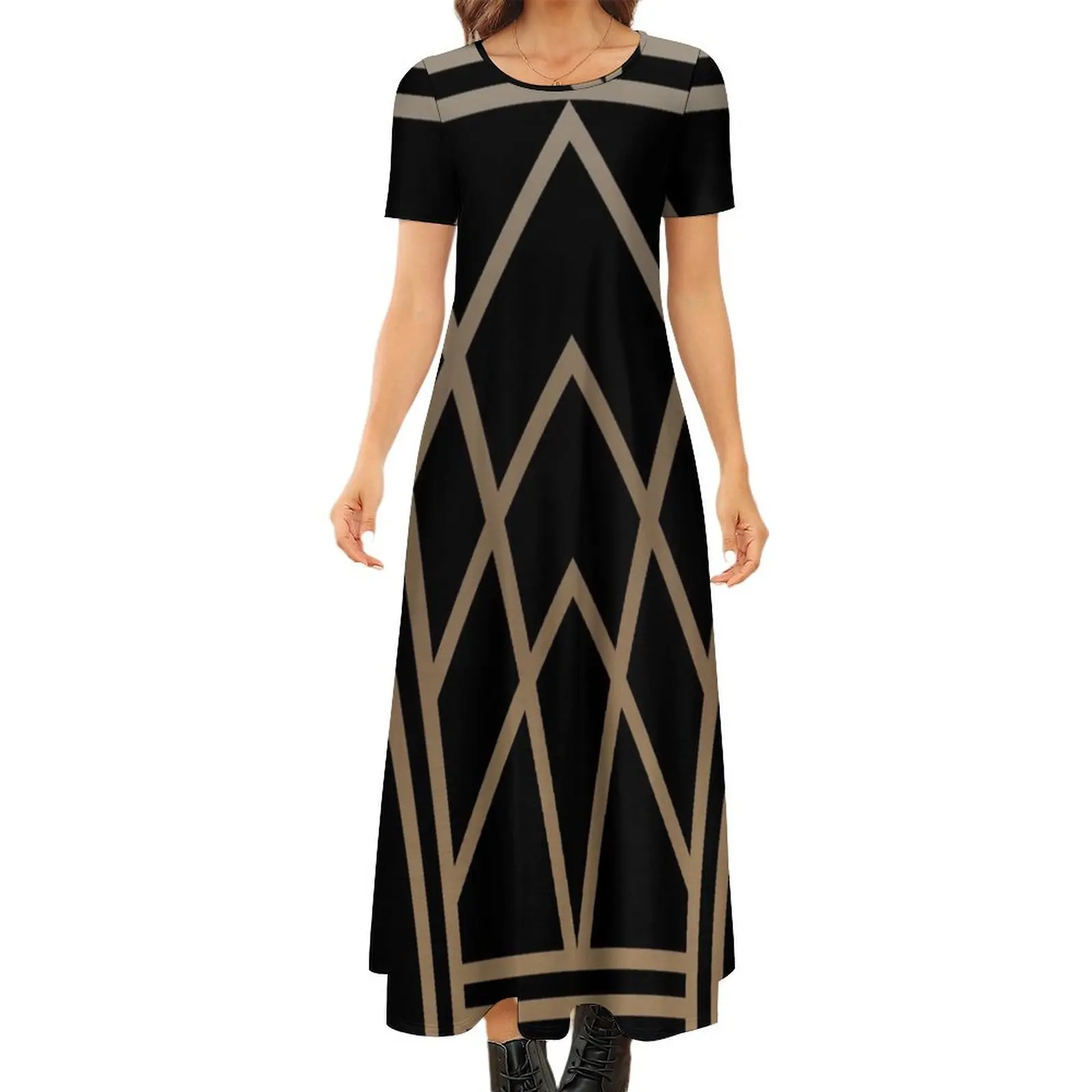 Black and Gold Art Deco Round Neck Short Sleeve Dress prom dress fairy dress elegant and pretty women"s dresses
Black and Gold Art Deco Round Neck Short Sleeve Dress prom dress fairy dress elegant and pretty women"s dresses