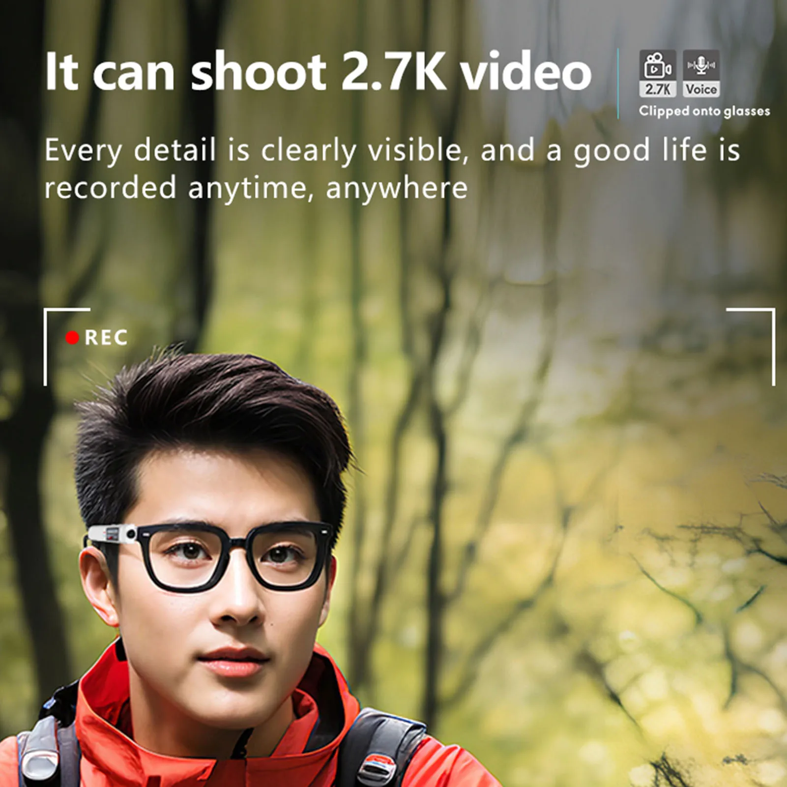 WIFI Glasses Sports Camera 2.7K 30fps HD 110° Wide Angle 0.96 Inch Display FPV Camera for Work Pet Walking Travel Cycling
WIFI Glasses Sports Camera 2.7K 30fps HD 110° Wide Angle 0.96 Inch Display FPV Camera for Work Pet Walking Travel Cycling