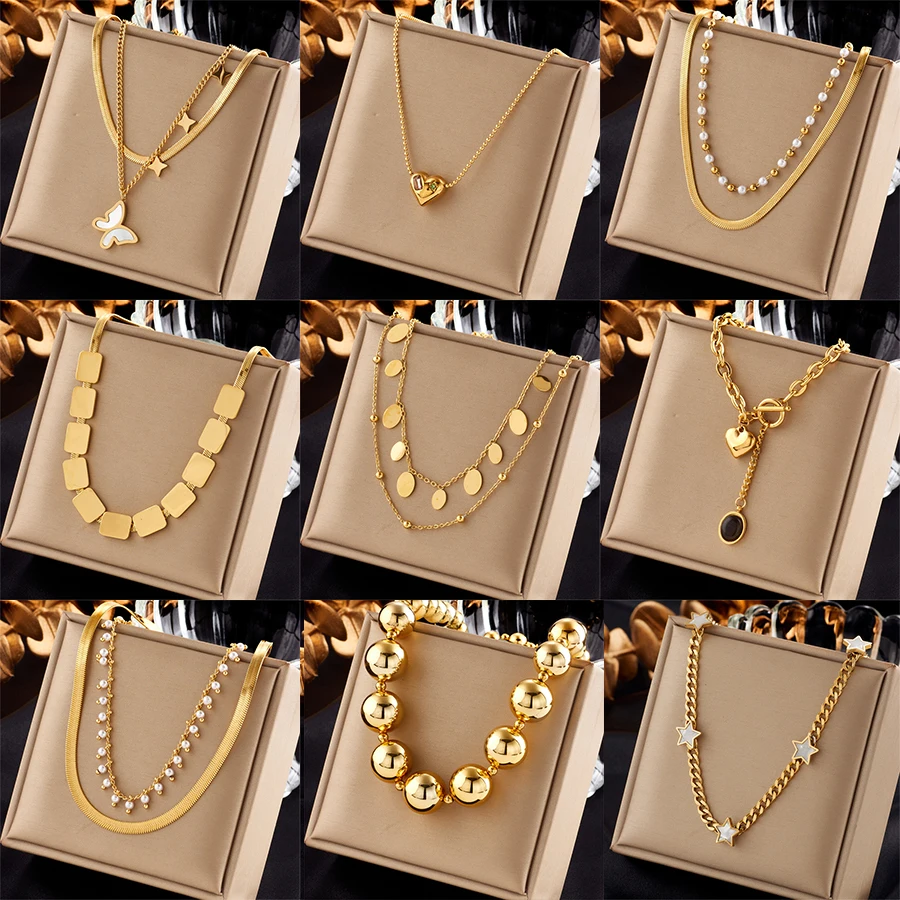 XIYANIKE 316L Stainless Steel Necklace Bead Pendant Double Chain Accessories for Women New Trends Christmas Jewelry Gift Collier
XIYANIKE 316L Stainless Steel Necklace Bead Pendant Double Chain Accessories for Women New Trends Christmas Jewelry Gift Collier