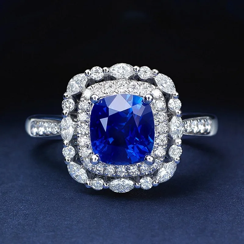 Princess Elegant Square Blue Sapphire Gemstones Diamonds Rings Woman White Gold Silver Wedding Engagement Bands Luxury Bijoux
Princess Elegant Square Blue Sapphire Gemstones Diamonds Rings Woman White Gold Silver Wedding Engagement Bands Luxury Bijoux